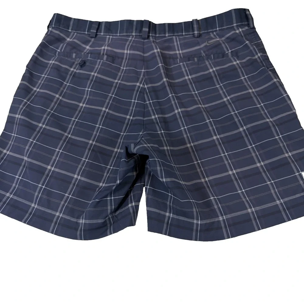 Nike Golf Dri-Fit Shorts Mens 36 Blue‎ Plaid Polyester Spandex Performance - Picture 6 of 9